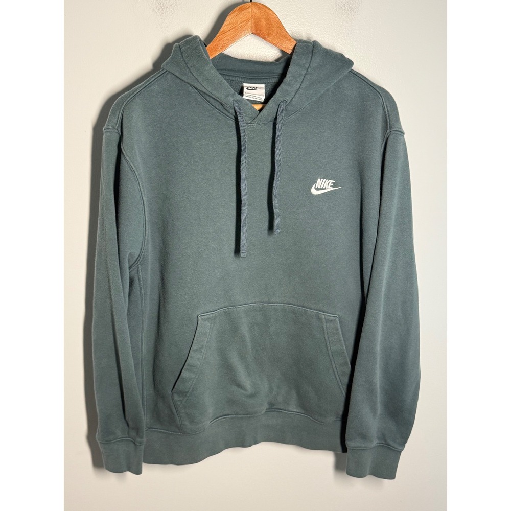Nike Sportswear Club Fleece Hoodie Mens Large Teal Green Pullover Sweatshirt